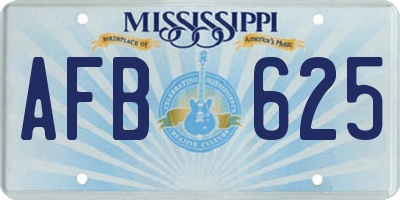 MS license plate AFB625