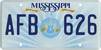 MS license plate AFB626
