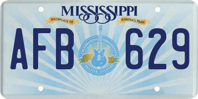 MS license plate AFB629