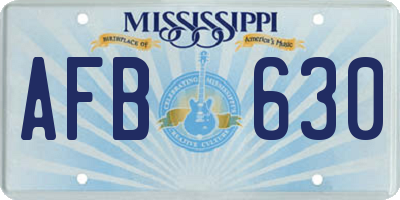 MS license plate AFB630