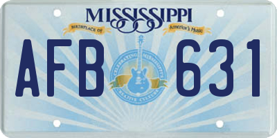 MS license plate AFB631