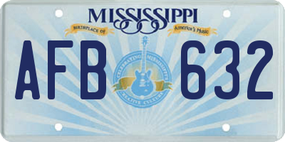MS license plate AFB632