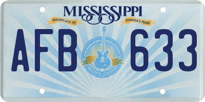 MS license plate AFB633