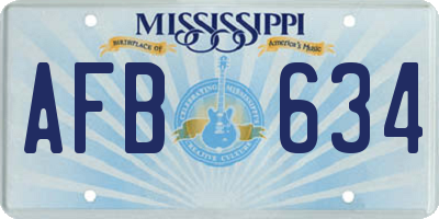 MS license plate AFB634