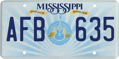 MS license plate AFB635