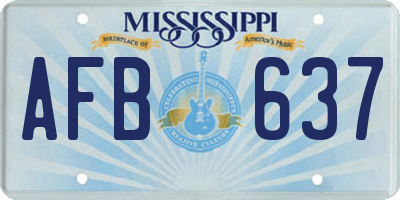 MS license plate AFB637