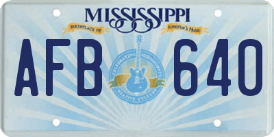 MS license plate AFB640