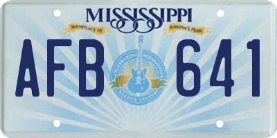 MS license plate AFB641