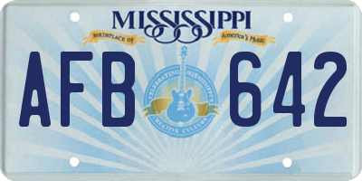 MS license plate AFB642