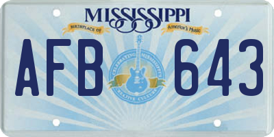MS license plate AFB643