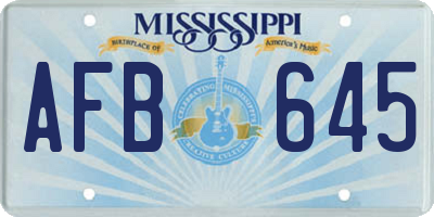 MS license plate AFB645