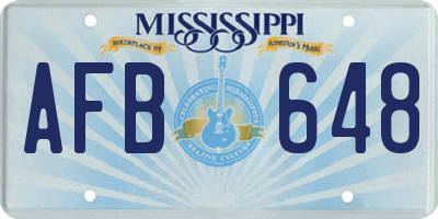 MS license plate AFB648