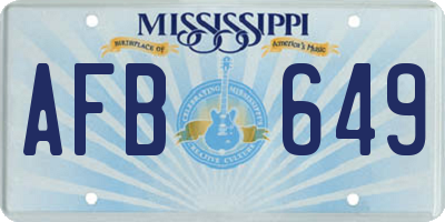 MS license plate AFB649