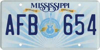 MS license plate AFB654