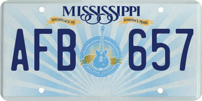 MS license plate AFB657