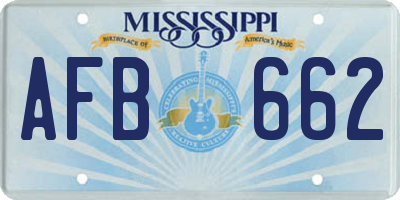 MS license plate AFB662