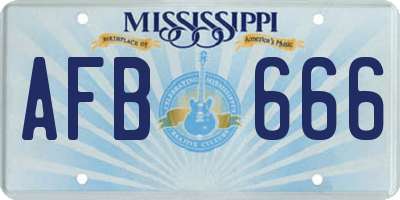 MS license plate AFB666
