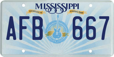MS license plate AFB667