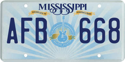 MS license plate AFB668