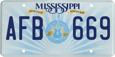MS license plate AFB669