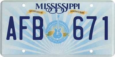 MS license plate AFB671