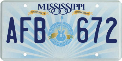 MS license plate AFB672