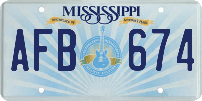 MS license plate AFB674