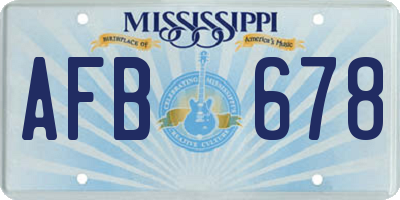 MS license plate AFB678