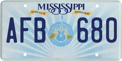 MS license plate AFB680