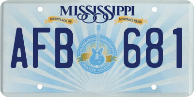 MS license plate AFB681