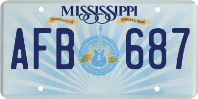 MS license plate AFB687
