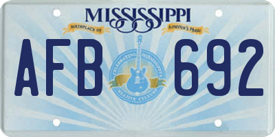 MS license plate AFB692