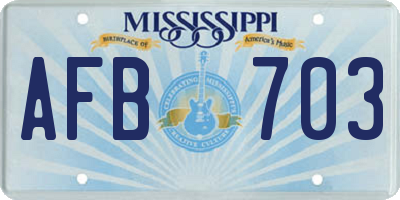 MS license plate AFB703