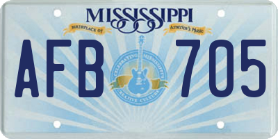 MS license plate AFB705