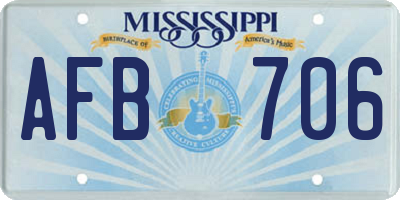 MS license plate AFB706