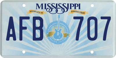MS license plate AFB707