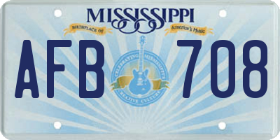 MS license plate AFB708