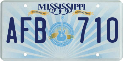 MS license plate AFB710