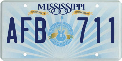 MS license plate AFB711