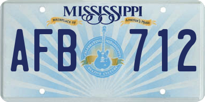 MS license plate AFB712