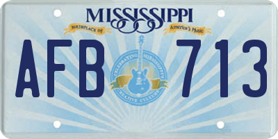 MS license plate AFB713