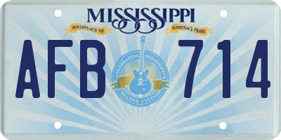 MS license plate AFB714