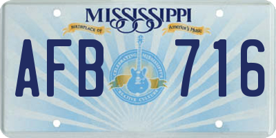 MS license plate AFB716