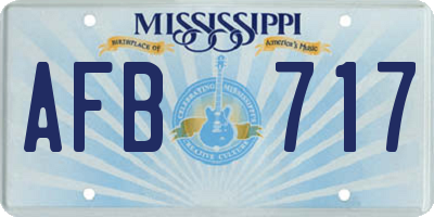 MS license plate AFB717