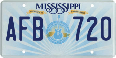 MS license plate AFB720