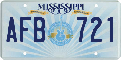 MS license plate AFB721