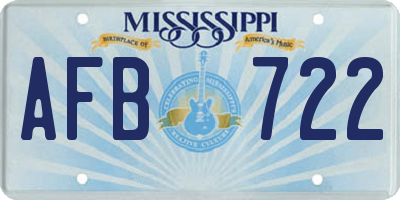 MS license plate AFB722