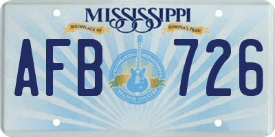 MS license plate AFB726
