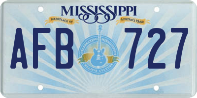 MS license plate AFB727