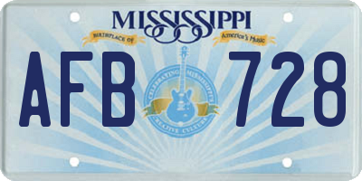 MS license plate AFB728